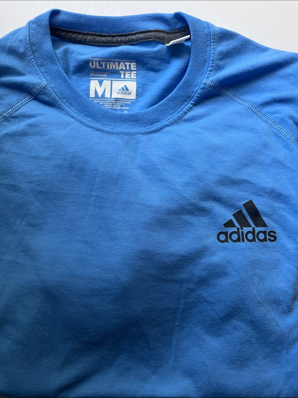 adidas Blue Ultimate Tee Crew Neck Shirt - Medium